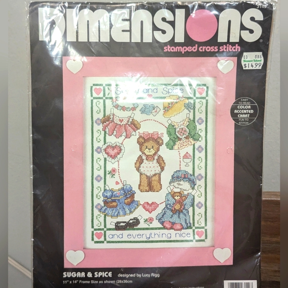 Dimensions Stamped Counted Cross Stitch Picture Kit Lucy Rigg Sugar & Spice 3149